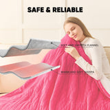 greenoak Heated Blanket Electric Throw 50"X60", Heating Blanket with 10 Heat Levels 8 Hours Auto-Off,Fleece Soft Christmas Blanket,Birthday Gifts for Women Mom, Coral Pink