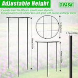 Peony Cages and Supports, 31.5"H x 12.6"D Plant Supports for Outdoor Plants