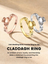 Bestyle Gold Claddagh Rings for Women Hypoallergenic Sterling Silver Women Gold Rings, Irish Infinity Love Ring Promise Ring for Her, Dainty Silver Gold Rings for Women