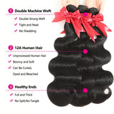 12A Human Hair Bundles with 2x6 Closure 18 20 22 with 16 Inch Brazilian Body Wave Bundles Human Hair with 2x6 HD Lace Closure 100% Unprocessed Virgin Human Hair Weave 3 Bundles Deals with Closure