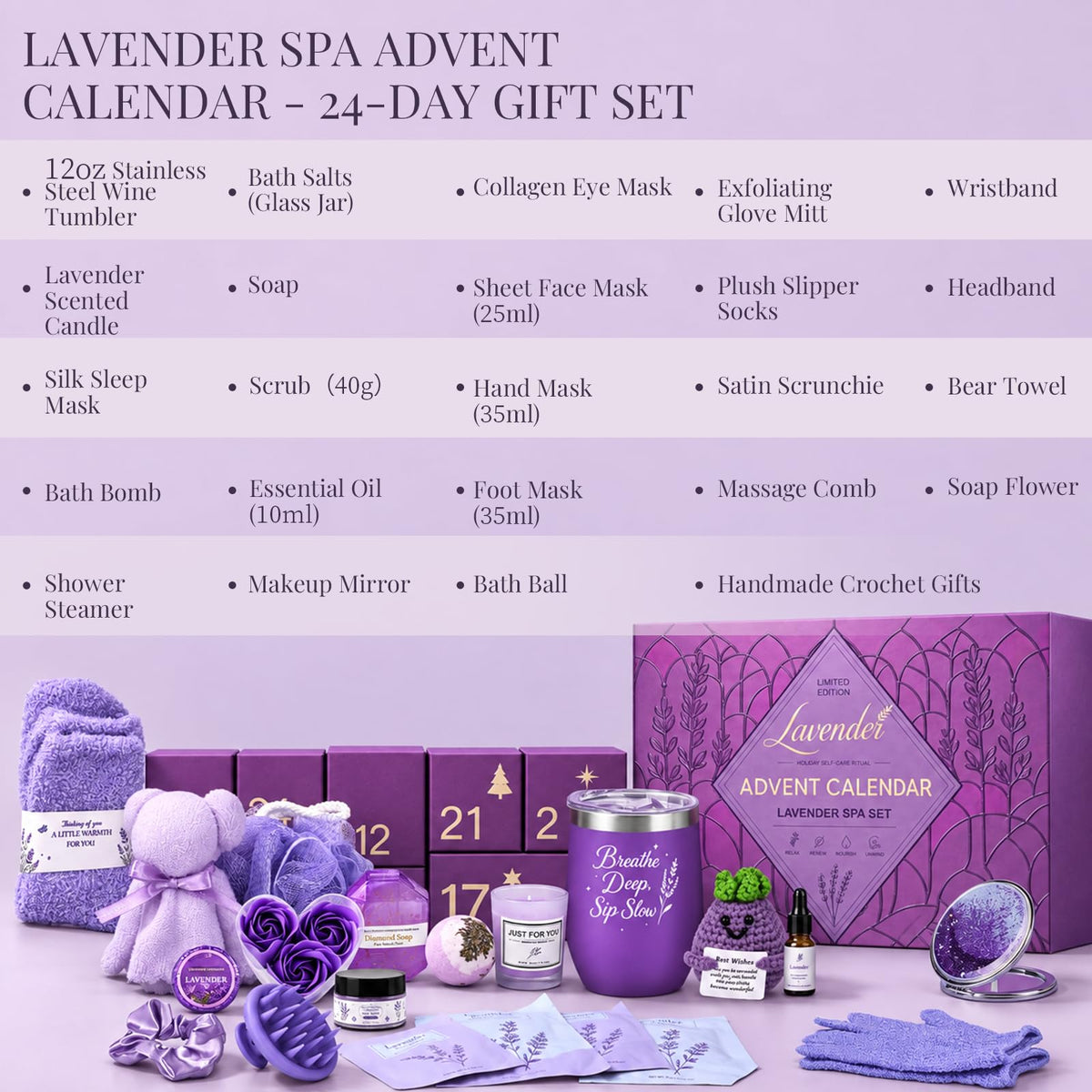Advent Calendar 2026 Adult Women - 24 Days of Spa Christmas Countdown Gifts