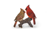 HI-LINE Gift Cardinal Couple on Stump Garden Statue, Multicolor