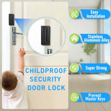 Steinwhale Door Reinforcement Lock, 4PACK Home Security Door Lock Withstands 800 lbs, Childproof Top Door Lock Latch for Toddlers Safety, Inside Night Defender for Inward Swinging Doors