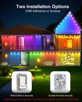 Tropwellhouse Permanent Outdoor Lights for House, 100ft RGB Smart LED Eave Lights with APP & Remote Control, IP67 Waterproof for Outdoor Decorations Including Halloween, Christmas, and Daily Lighting