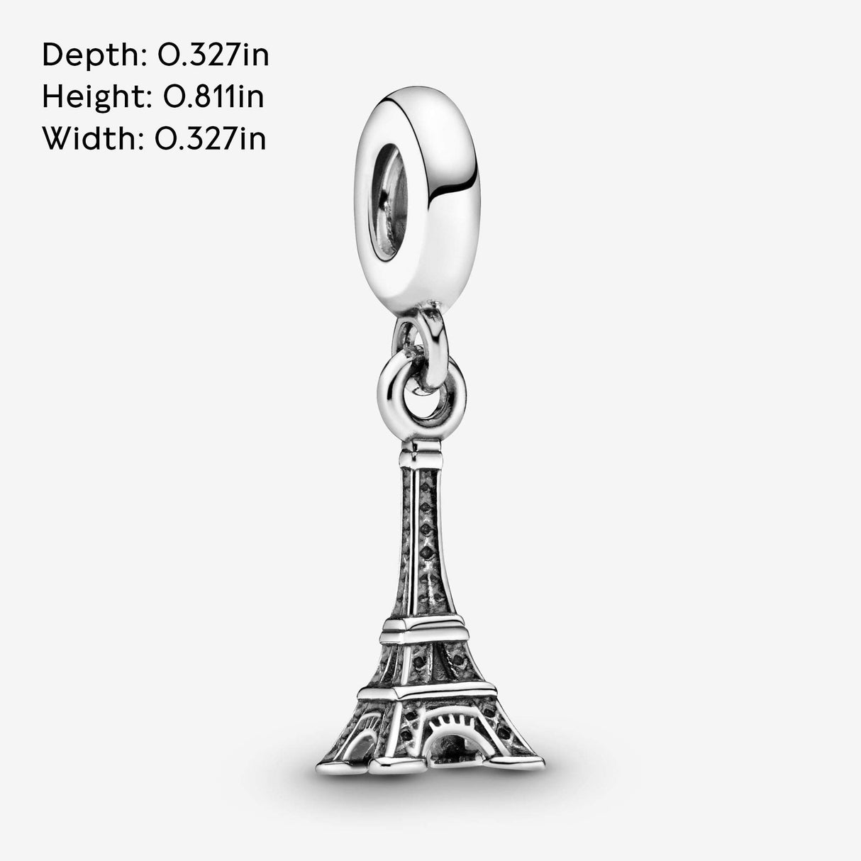 PANDORA Paris Eiffel Tower Dangle Charm - Compatible with PANDORA Moments - Sterling Silver - Gift for Her - Jewelry for Women with Gift Box
