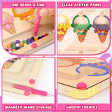 wakeInsa Magnetic Color and Number Maze,Montessori Toy for 2-5 Years Old Girls,Wooden Magnet Balls Puzzles,Toddler Busy Board Game,Preschool Learning Activities,Christmas & Birthday Gift for Kids