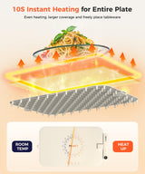 LNNIW Waterproof Food Warming Mat, Color-Changing Electric Heating Tray with 6-Level Temperature Control, 1-6h Timers, Dishwasher-Friendly Food Warmer Mat for Parties, Buffets, and Kitchen Use.