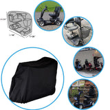 Valchoose 56" L x 26" W x 38" H Upgraded Mobility Scooter Cover, 420D Thicker Oxford Fabric, Scooter Cover Waterproof Mobility with Waterproof Strip - Water Resistant, with 2 Fixed Buckles (Black)
