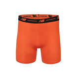New Balance Men's Mesh 5" with Fly Boxer Brief (4-Pack), Team Navy/Light Navy Print/Team Orange/Black, Medium