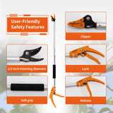 3.5 ft (1.0m) Cut & Tree Trimmer for Precision Gardening Pruning & Fruit picking, 40 in Long Reach Pruning Shears - Lightweight Aluminum Rust-Resistant Picker, Branch Bypass Loppers(1/2" Max Cut)