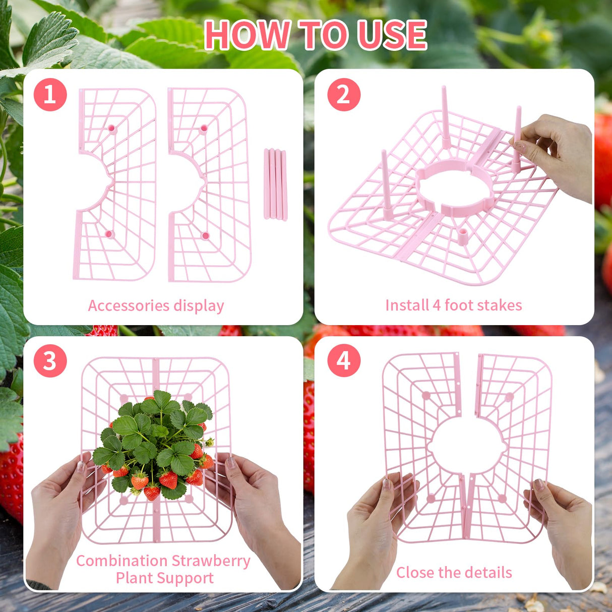 12 Pcs Garden Strawberry Supports Racks Strawberry Stand for Garden