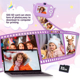 Kids Camera Digital Camera for Age 3-8, 1080P Toddler Camera for Kid with 32GB SD Card, Toddler Girls Toys Age 6-8, Christmas Birthday Gifts for Children