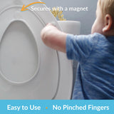Mayfair NextStep2 Toilet Seat with Built-In Potty Training Seat, Slow-Close, Removable that will Never Loosen, Round, White