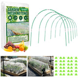 JCKHXG Garden Netting Kit, 10x30FT Ultra Fine Mesh Netting ＆6 Sets of 8FT Fiberglass Garden Hoops for Raised Beds, Vegetable Plants Fruits Flowers Birds Animals Barrier Protection Net