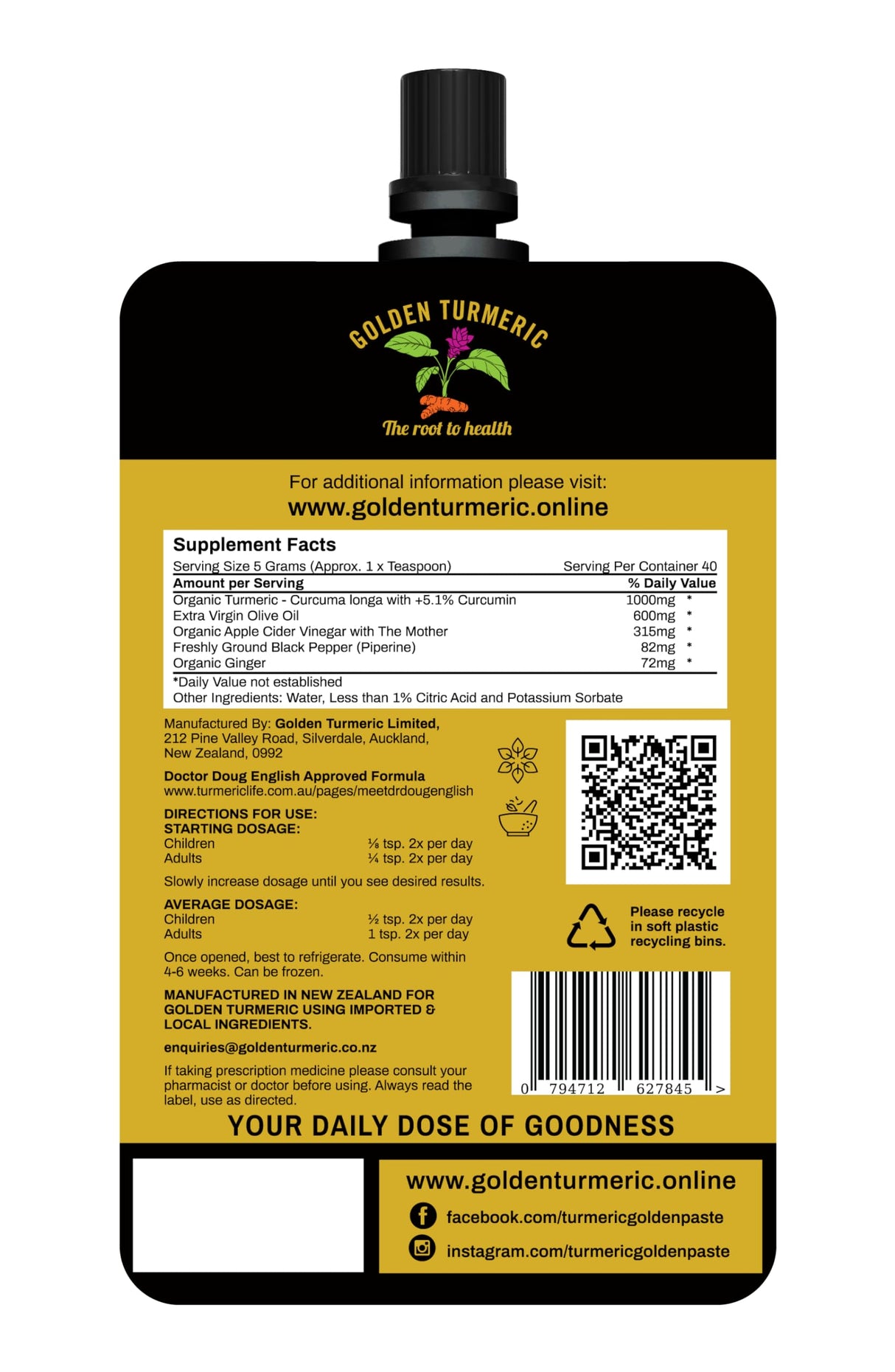 Turmeric Golden Paste for People 7 OZ (200g)