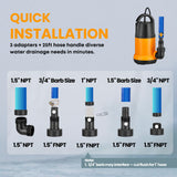 Limodot Submersible Water Pump With 25ft. Hose Kit, Sump Pump, Utility Pump with 25-Foot Power Cord, 4000GPH, Portable Water Pump for Swimming Pools, Garden Ponds, Basements, Multi-Purpose Drainage