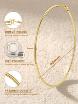 KeyStyle Hoop Earring for Women,90mm Extra Large Gold Lightweight Hoop