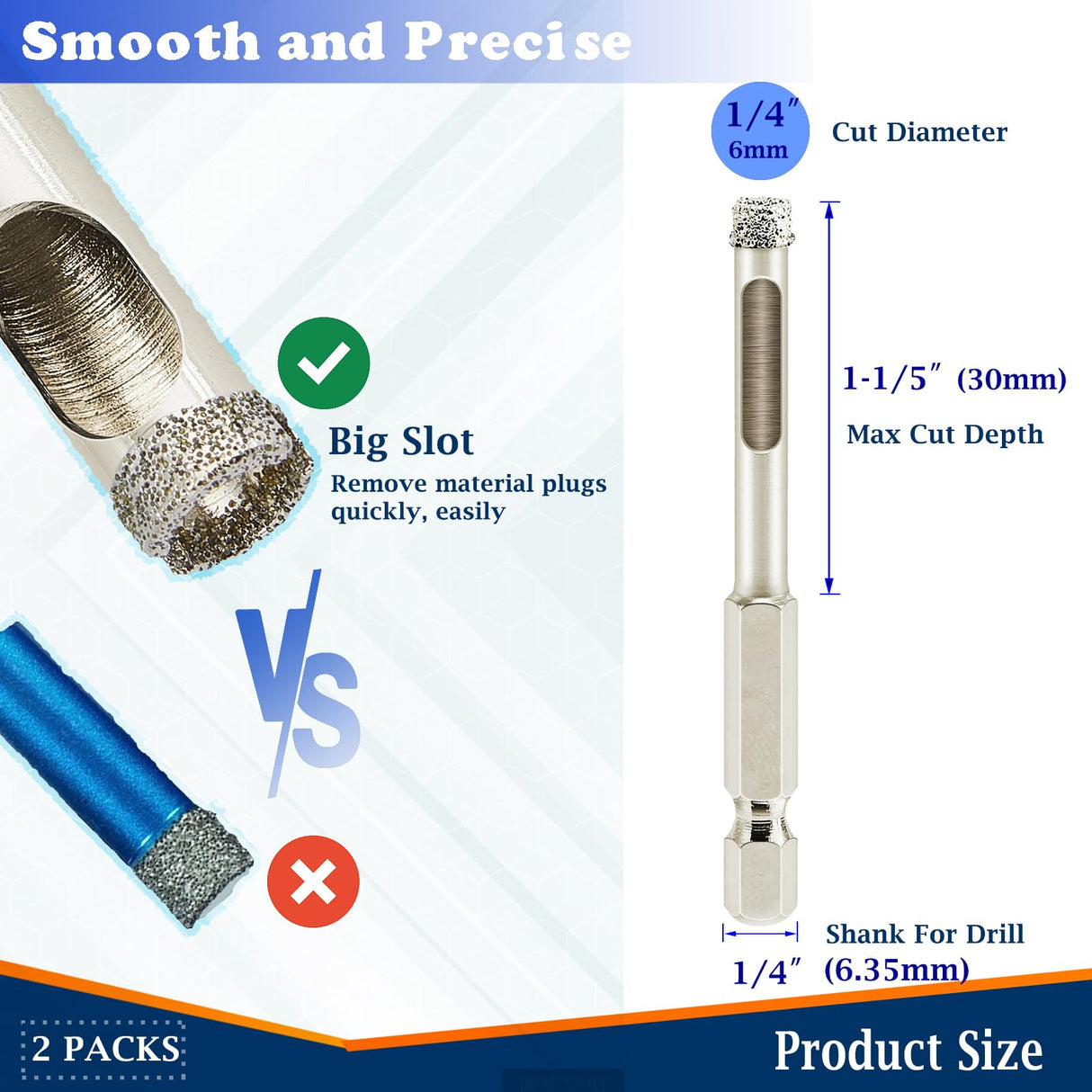 DaduoRi 4 7/8 Inch (125mm) Diamond Hole Saw with Pilot Bit, Easy Drilling for Porcelain Tile, Granite, Ceramic, Marble, Glass, Stones, Diamond Tip Coated, 1 3/8" Depth of Cut