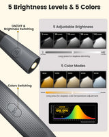 Glocusent Bendable Neck Light, 100Hrs Long Lasting Rechargeable Book Light, 5 Colors & Stepless Dimming Reading Light - Perfect Book Lights for Reading at Night, Knitting, Book Lovers Gifts