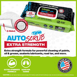 Crocodile Cloth AutoSCRUB Cleaning Wipes – 60-Count (15” x 10”) Cleaning Cloths Remove Oil, Grease, Paint, Tar, Brake Dust, Hydraulic Fluid, Silicone, Sealants & Road Grime from Tools & Hands