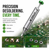 Solder Sucker Tool No Clog Silicone-Tip Manual Desoldering Pump Soldering Accessories for Solder Remover – Unrivaled Suction • No Power Needed • Ultra Low-Maintenance • Best-in-Class Desoldering Gun