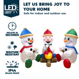 Joiedomi 6 FT Long Christmas Inflatable Snowman with Campfire, 3 Pack Small Snowman with Built-in LEDs Christmas Blow Up Yard Decoration with Light for Xmas Party Outdoor, Garden, Lawn Winter Decor