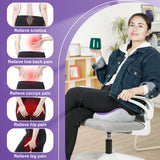 FOKEP Seat Cushion, X Large Memory Foam Cushion for Office Chair Cushions, Car Seat, Gaming Chair, Ergonomic Cushions Pad Pillow for Sciatica, Tailbone Pain Relief and Long Sitting (Purple)