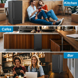 Commercial Ice Maker Machine 120 LBS/24H, 40 Ice Trays 60 LBS Cold Preservation Bin for 4-6 H, Freestanding Undercounter Ice Maker Stainless Steel, Ice Machine for Restaurant Bar Kitchen Cafe, Black