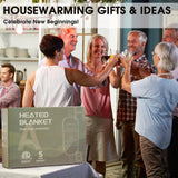 Green Heated Blanket Electric Throw 50X60, Heating Blanket for Couch, Plaid Sherpa Winter Blankets Warmer, 10 Levels & 8-Hour Auto Off, Fast Heated House Warming Gifts New Home Christmas Decor for Mom