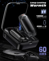 Kesguar Hand Warmers Rechargeable - 2 Pack 14000mAh AI Electric Hand Warmers with Charging Case, Magnetic 2 in 1 Pocket Handwarmers, Portable Heater Gifts for Women/Men/Christmas/Golf/Camping/Hunting