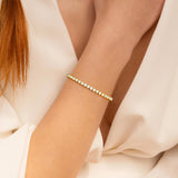 Yoosteel 14K-Gold-Plated Bezel Tennis Bracelet for Women,6.5 In CZ Bracelet