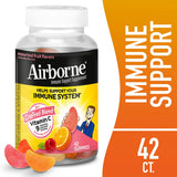 Airborne 750mg Vitamin C Immune Support Supplement Gummies for Adults, Assorted Fruit Flavor, Gluten Free Crafted Blend with Powerful Antioxidants Vitamins A C & E, 42 Gummies (3 Pack)