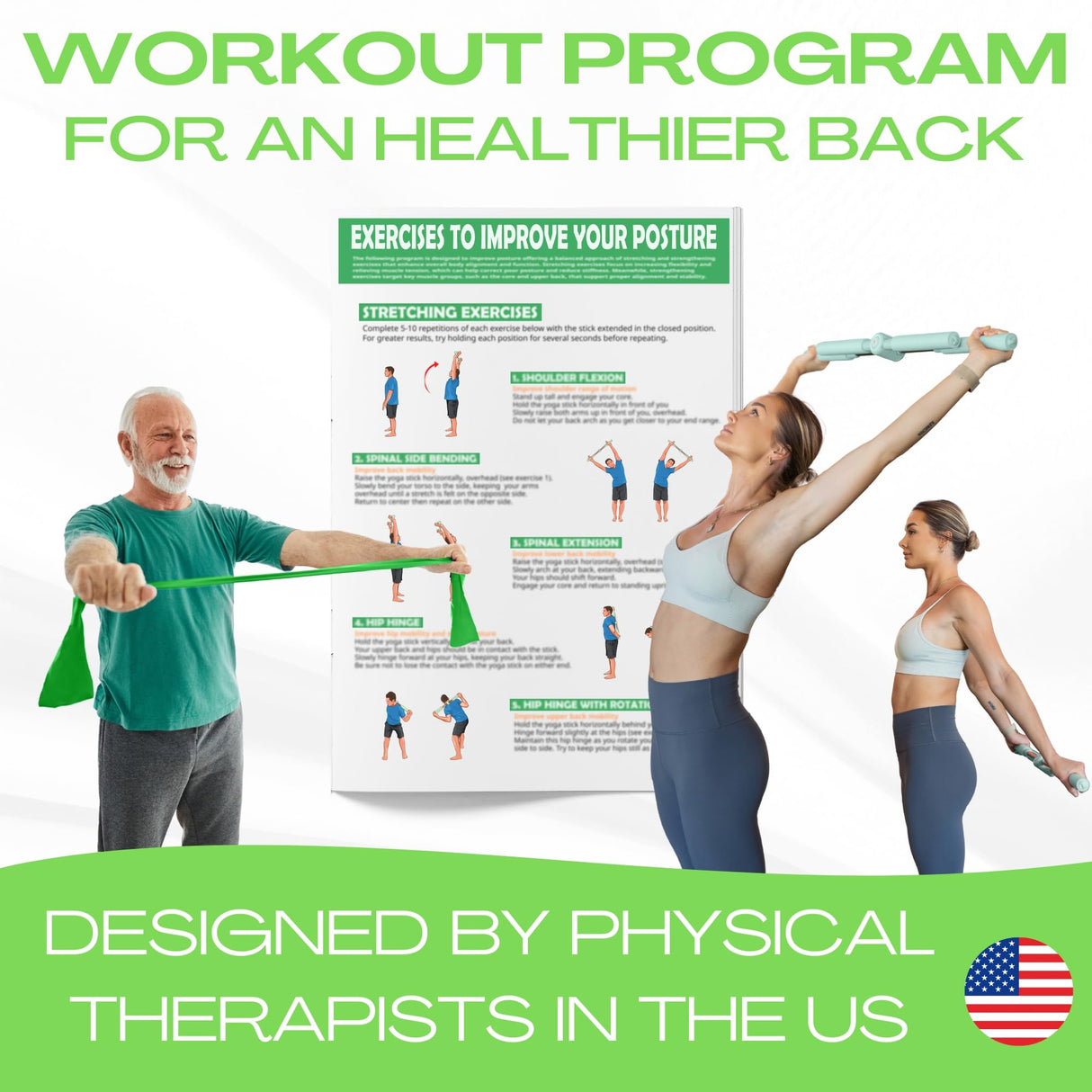 BodyTree Posture Corrector Yoga Cross Stick - Back Pain Relief for Men Women - Stretcher and Straightener for Upper and Lower Back - Stretch Pole - Neck Hump Equipment bar Device Brace