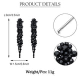EVER FAITH Austrian Crystal Art Deco Chandelier Long Dangle Earrings Black