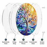 Acrylic Jigsaw Puzzle Suncatcher - Vivid Tree Acrylic Puzzle Window Hanging Kit, 83 Irregular Pieces & Hanging Chain - Creative DIY Home Indoor & Garden Decor (7.4 Inch)