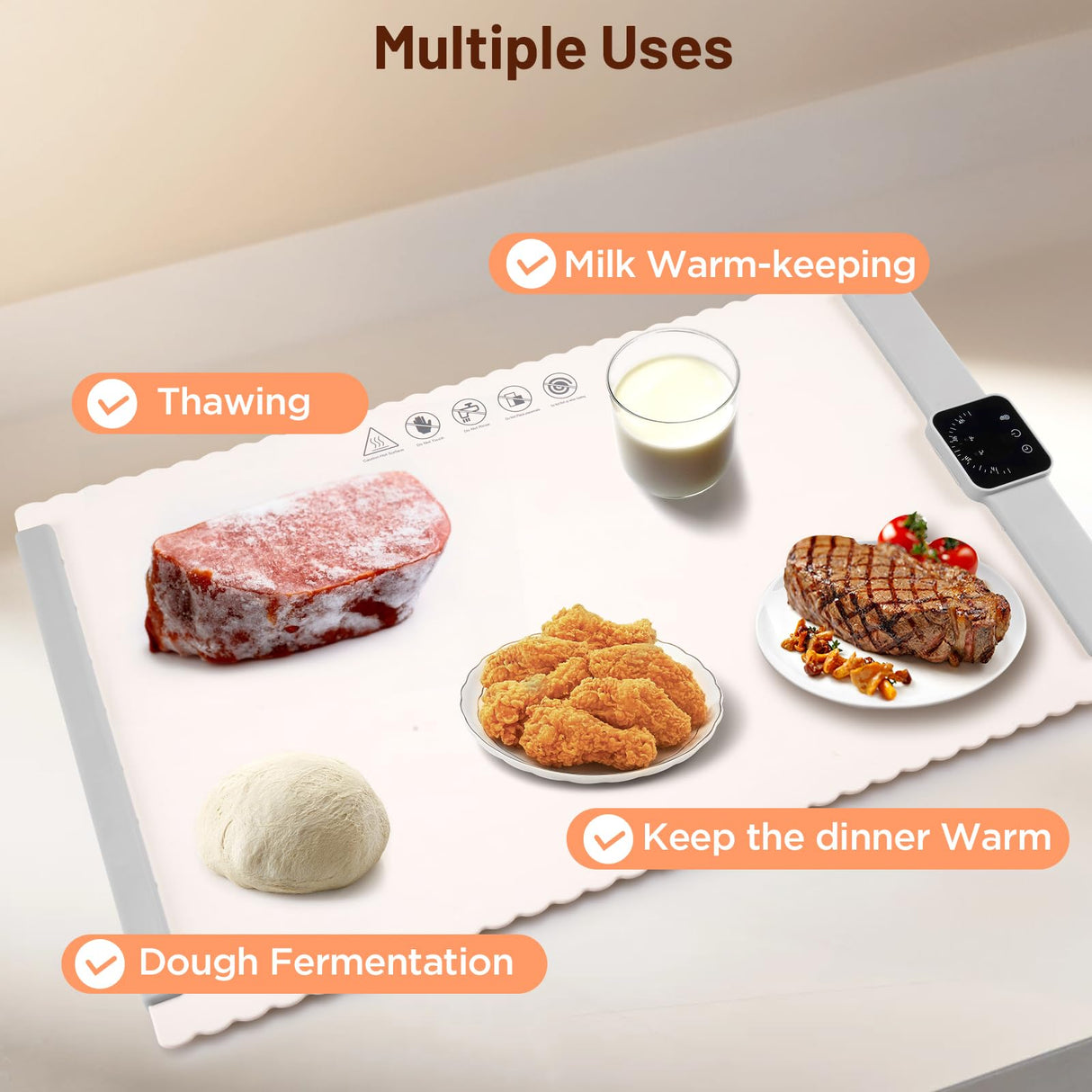 Warming Mat for Food, Food Warming Mat, White Elephant Gifts, Portable Electric Warming Tray for Food,with 5 Temperature Settings,Heating Mat for Food,Food Warmer for Buffet Party, Daily Use