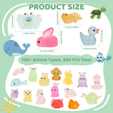 Gucoqe 400PCS Mini Resin Animals, 100+ Styles Glow in the Dark Tiny Animal Figurines Bulk for Fairy Garden, Aquarium, Micro Landscape and DIY Craft Decor