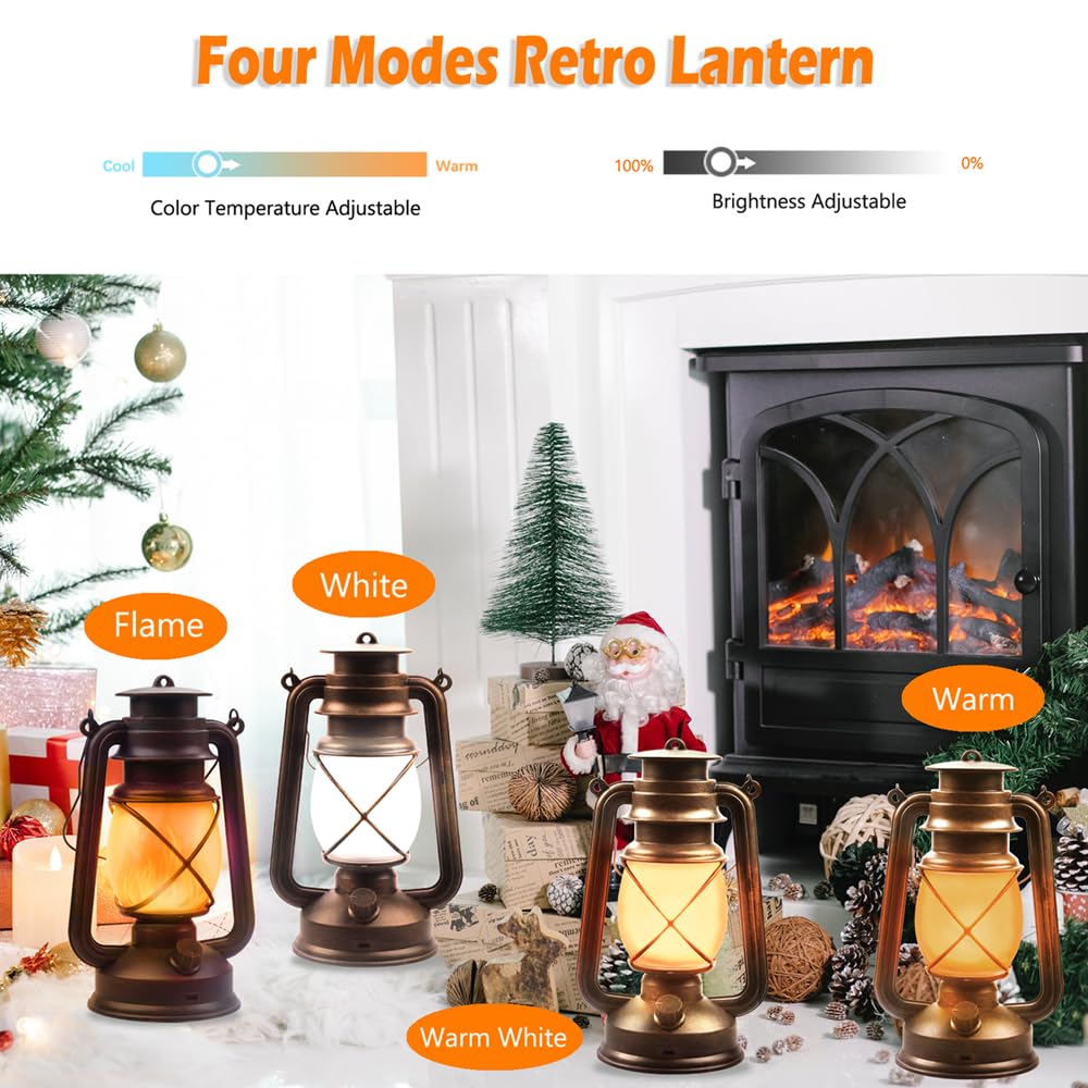 Marlrin USB Rechargeable Lanterns 2 Pack with Remote Control 4 Modes Lights