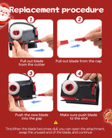 2 Pack Wrapping Paper Cutter & Tape Dispenser Dual Use, Gift Wrap Cutter Tool for Rolls Paper with 4 Tapes & 2 Replace Blades Kit for Christmas Birthday, Easy Cut for Present Wrapping
