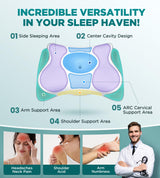 EKIFT Ease Now Cervical Neck Pillow for Pain Relief, Beauty Sleeping Cooling Pillow for Side Back Stomach Sleeper, Odorless Memory Foam Bed Pillows Deep Sleep,Ergonomic Orthopedic Neck Support