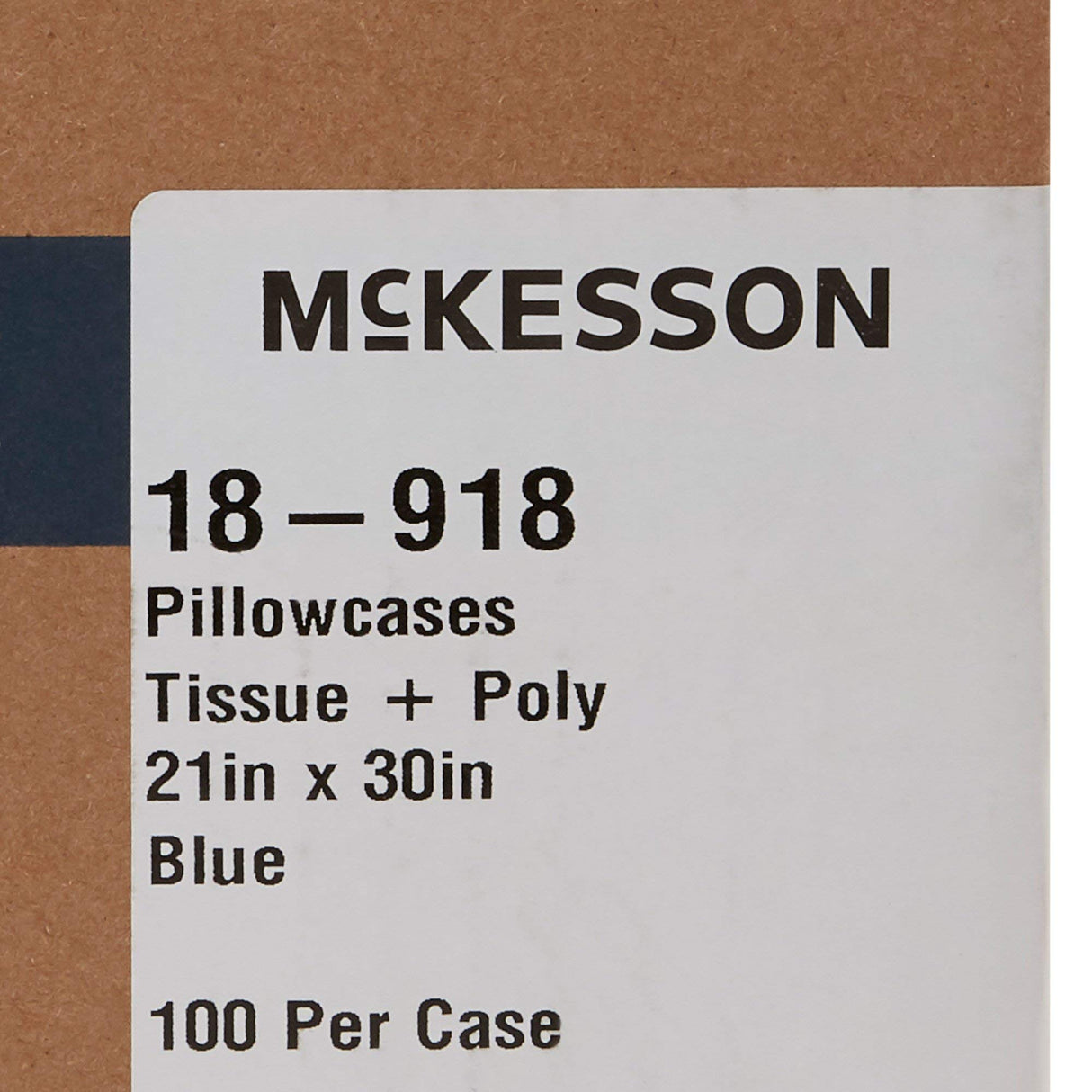 McKesson Disposable Pillow Case Covers [100 Count] Bulk Pillowcase, Single-Use for Medical Hospital Travel, Standard Size, Blue, 21 in x 30 in