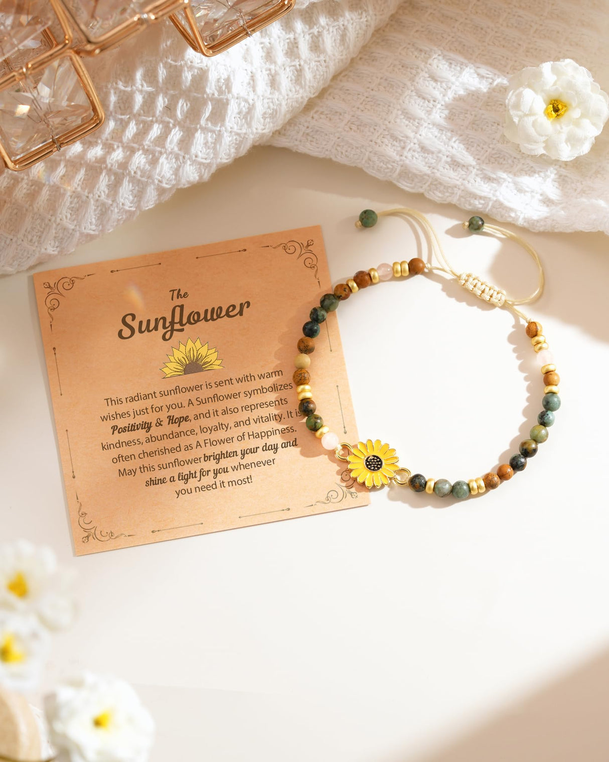 Tarsus Sunflower Gifts for Women, Inspirational Bracelet for Women Sunflower Bracelets Jewelry Gifts for Teen Teenage Birthday Christmas Stocking Stuffers