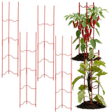 Otoolling 4 Pack Tomato Cage for Garden, 6" W x 6" D x 32" H Pepper and Eggplant Garden Stakes Metal Plant Support Sturdy V-Shape Trellis for Climbing Plants Vegetables Flowers Fruits