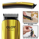 Beard Trimmer, 21 Piece Mens Grooming Kit and Hair Clipper, Cordless Rechargeable Electric Razor for Beard, Face, Nose, Hair Trimmer, Gold