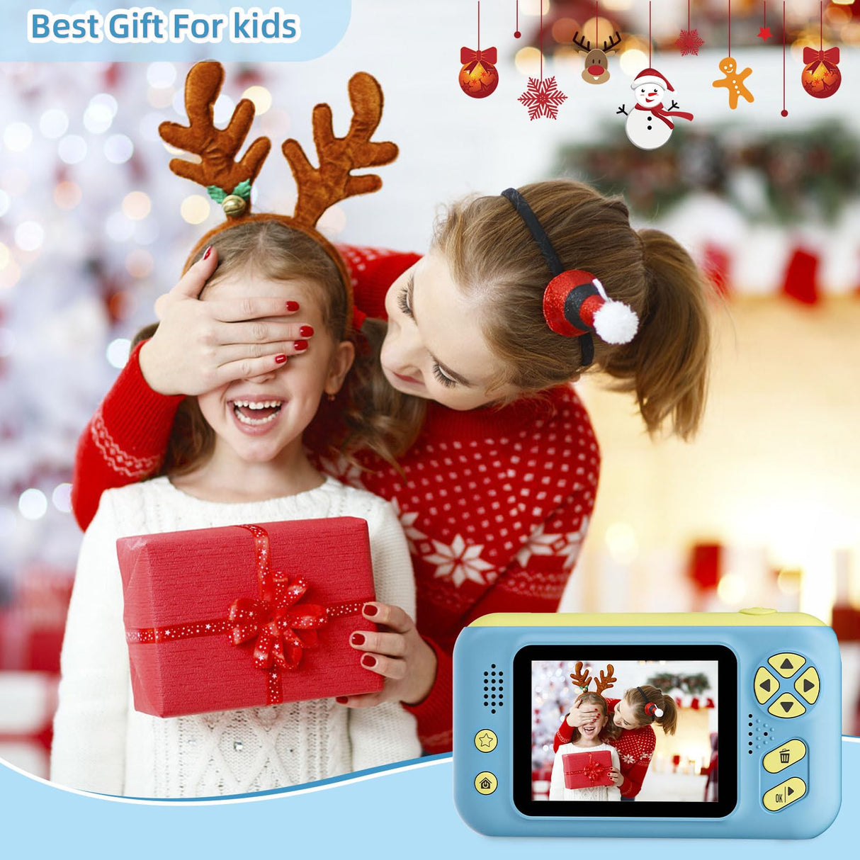 Makolle Camera for Kids, Toddler Volging Cameras Age 3-8 Christmas Birthday Gifts for Boys and Girls 3-12 Year Old Boys Digital Camcorder for Video Portable Kids Selfie Camera with 32GB SD Card Blue