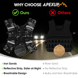 APEXUP Weighted Vest with 5lbs/10lbs/15lbs/20lbs/25lbs/30lbs Weights and Reflective Stripe, Weight Vest Men Women for Workout, Strength Training, Running (Grey Camo, 20lbs)