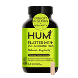 HUM Flatter Me Digestive Enzymes with Probiotics & Prebiotics - Fast-Acting Bloat Relief, Digestive Health and Regularity, Vegan Formula 60 Servings