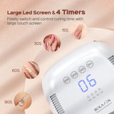 BOLASEN Cordless Rechargeable UV Nail Lamp - UV Light for Gel Nails with Metallic Reflector & Metal Base, 54W Portable Wireless LED Nail Dryer, Professional Fast Charger Curing Lamp for Salon P30 PRO