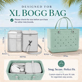 2-in-1 Cooler Organizer Insert Compatible with X Large Bogg Bag, No More Mess & Leaks, Beach & Pool Organizer for Travel & Picnic, Leak-Proof PEVA Insulated Cooler with Mesh Divider