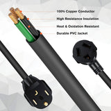 WELLUCK 1.5FT 3 Prong to 4 Prong Dryer Adapter, 3 to 4 Prong Dryer Plug Adapter, 4 Prone Dryer Outlet Adapter, 14-30P Male to 10-30R Female Receptacle for Old Clothes Dryer Converter, 30A, 250V